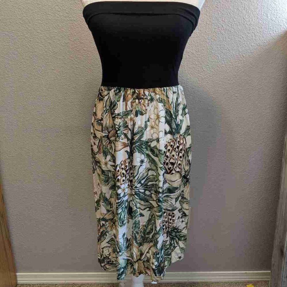 Puanani By RJC Strapless Hawaiian Dress Women's Size Small